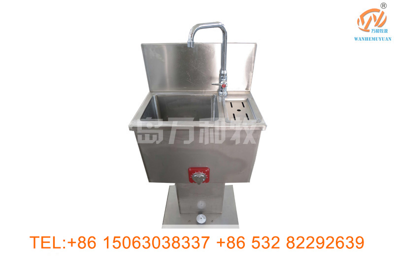 Electric heated hand washing device with tool disinfection